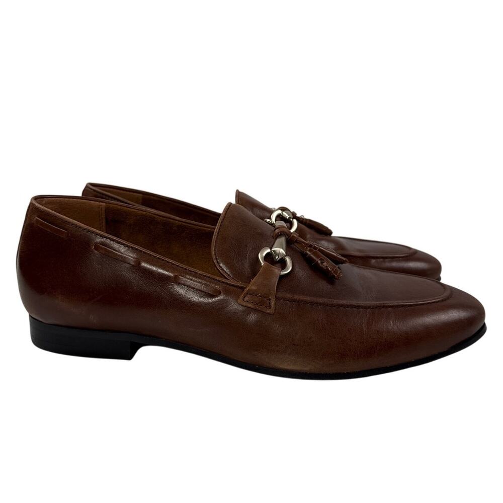 ALDO Men’s Brown Leather Horsebit Tassel Dress Loafers Size 11